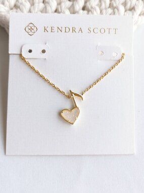 Kendra Scott Ari Heart Music Note Gold Drusy Necklace